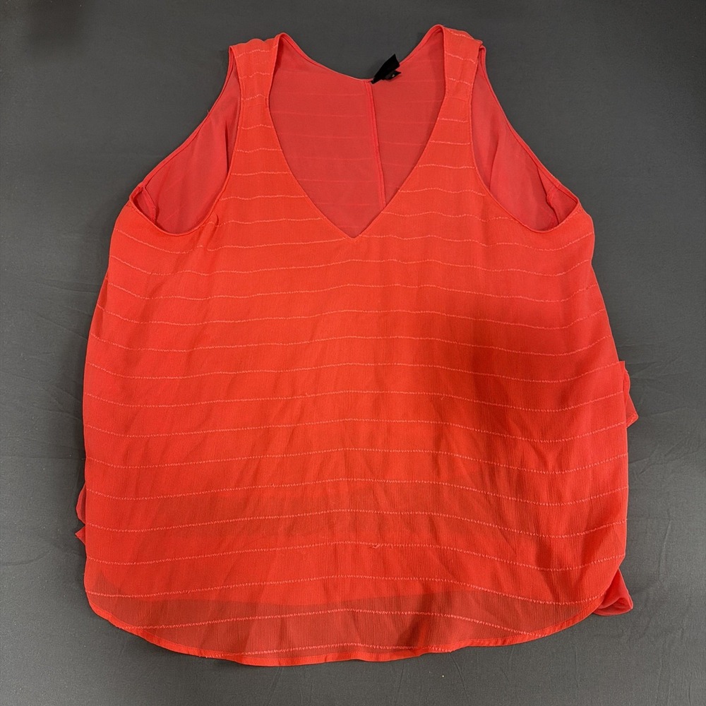 Lane Bryant vibrant coral-orange sleeveless V-neck top features Size 26